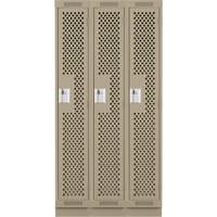 Casiers Clean Line, Bloc de 3, 36" x 18" x 76", Acier, Beige, Rivet (assembl&eacute;), Perfor&eacute; Sécurité Médic