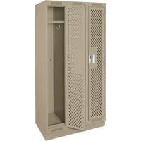 Casiers Clean Line, Bloc de 3, 36" x 18" x 76", Acier, Beige, Rivet (assembl&eacute;), Perfor&eacute; Sécurité Médic
