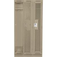 Casiers Clean Line, Bloc de 3, 36" x 18" x 76", Acier, Beige, Rivet (assembl&eacute;), Perfor&eacute; Sécurité Médic