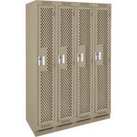 Casiers Clean Line, Bloc de 4, 48" x 12" x 76", Acier, Beige, Rivet (assembl&eacute;), Perfor&eacute; Sécurité Médic