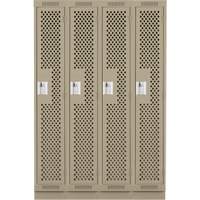 Casiers Clean Line, Bloc de 4, 48" x 12" x 76", Acier, Beige, Rivet (assembl&eacute;), Perfor&eacute; Sécurité Médic