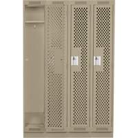 Casiers Clean Line, Bloc de 4, 48" x 12" x 76", Acier, Beige, Rivet (assembl&eacute;), Perfor&eacute; Sécurité Médic