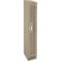 Clean Line Lockers, 12" x 12" x 82", Steel, Beige, Rivet (Assembled), Perforated Sécurité Médic