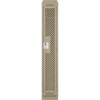 Clean Line Lockers, 12" x 12" x 82", Steel, Beige, Rivet (Assembled), Perforated Sécurité Médic