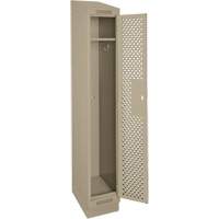 Clean Line Lockers, 12" x 12" x 82", Steel, Beige, Rivet (Assembled), Perforated Sécurité Médic