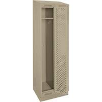 Clean Line Lockers, Bank of 2, 24" x 12" x 82", Steel, Beige, Rivet (Assembled), Perforated Sécurité Médic