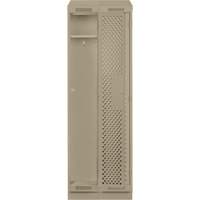 Clean Line Lockers, Bank of 2, 24" x 12" x 82", Steel, Beige, Rivet (Assembled), Perforated Sécurité Médic