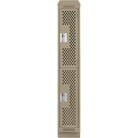 Casiers Clean Line, 2 niveaux, 12" x 12" x 82", Acier, Beige, Rivet (assembl&eacute;), Perfor&eacute; Sécurité Médic