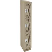 Casiers Clean Line, 3 niveaux, 12" x 18" x 82", Acier, Beige, Rivet (assembl&eacute;), Perfor&eacute; Sécurité Médic