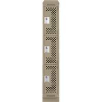 Casiers Clean Line, 3 niveaux, 12" x 18" x 82", Acier, Beige, Rivet (assembl&eacute;), Perfor&eacute; Sécurité Médic