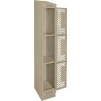 Casiers Clean Line, 3 niveaux, 12" x 18" x 82", Acier, Beige, Rivet (assembl&eacute;), Perfor&eacute; Sécurité Médic