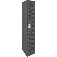Clean Line Lockers, 12" x 12" x 72", Steel, Charcoal, Rivet (Assembled), Perforated Sécurité Médic