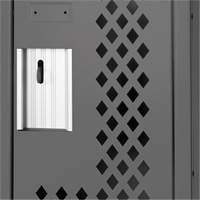 Clean Line Lockers, 12" x 12" x 72", Steel, Charcoal, Rivet (Assembled), Perforated Sécurité Médic