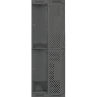Clean Line Lockers, 2 -tier, Bank of 2, 24" x 12" x 72", Steel, Charcoal, Rivet (Assembled), Perforated Sécurité Médic