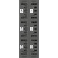 Casiers Clean Line, 3 niveaux, Bloc de 2, 24" x 12" x 72", Acier, Charbon, Rivet (assembl&eacute;), Perfor&eacute; Sécurité Médic