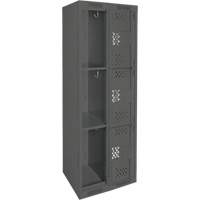 Casiers Clean Line, 3 niveaux, Bloc de 2, 24" x 12" x 72", Acier, Charbon, Rivet (assembl&eacute;), Perfor&eacute; Sécurité Médic