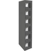 Clean-Line Perforated Lockerette, 6 -tier, 12" x 72" x 12", Steel Sécurité Médic