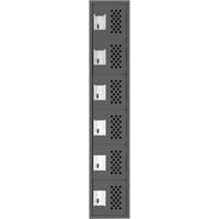 Clean-Line Perforated Lockerette, 6 -tier, 12" x 72" x 12", Steel Sécurité Médic