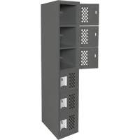 Clean-Line Perforated Lockerette, 6 -tier, 12" x 72" x 12", Steel Sécurité Médic