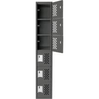 Clean-Line Perforated Lockerette, 6 -tier, 12" x 72" x 12", Steel Sécurité Médic
