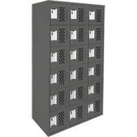 Petit casier perfor&eacute; Clean-Line, 6 niveaux, Bloc de 3, 15" x 72" x 12", Acier Sécurité Médic