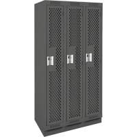 Casiers Clean Line, Bloc de 3, 36" x 18" x 76", Acier, Charbon, Rivet (assembl&eacute;), Perfor&eacute; Sécurité Médic