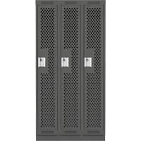 Casiers Clean Line, Bloc de 3, 36" x 18" x 76", Acier, Charbon, Rivet (assembl&eacute;), Perfor&eacute; Sécurité Médic