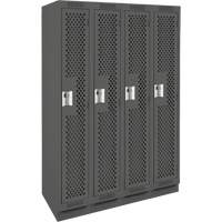 Casiers Clean Line, Bloc de 4, 48" x 12" x 76", Acier, Charbon, Rivet (assembl&eacute;), Perfor&eacute; Sécurité Médic