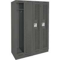 Casiers Clean Line, Bloc de 4, 48" x 12" x 76", Acier, Charbon, Rivet (assembl&eacute;), Perfor&eacute; Sécurité Médic
