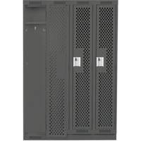 Casiers Clean Line, Bloc de 4, 48" x 12" x 76", Acier, Charbon, Rivet (assembl&eacute;), Perfor&eacute; Sécurité Médic