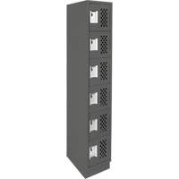 Clean-Line Perforated Lockerette, 6 -tier, 12" x 72" x 12", Steel Sécurité Médic
