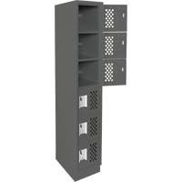 Clean-Line Perforated Lockerette, 6 -tier, 12" x 72" x 12", Steel Sécurité Médic