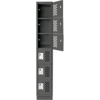 Clean-Line Perforated Lockerette, 6 -tier, 12" x 72" x 12", Steel Sécurité Médic