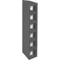 Clean-Line Perforated Lockerette, 6 -tier, 12" x 72" x 12", Steel Sécurité Médic
