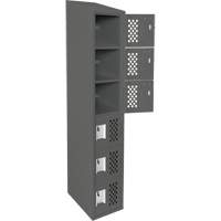 Clean-Line Perforated Lockerette, 6 -tier, 12" x 72" x 12", Steel Sécurité Médic