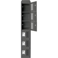 Clean-Line Perforated Lockerette, 6 -tier, 12" x 72" x 12", Steel Sécurité Médic
