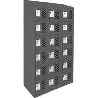 Clean-Line Perforated Lockerette, 6 -tier, Bank of 3, 12" x 72" x 12", Steel Sécurité Médic