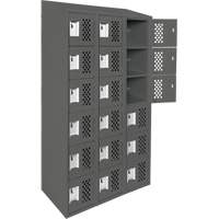 Clean-Line Perforated Lockerette, 6 -tier, Bank of 3, 12" x 72" x 12", Steel Sécurité Médic