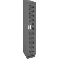 Clean Line Lockers, 12" x 12" x 82", Steel, Charcoal, Rivet (Assembled), Perforated Sécurité Médic