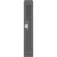 Clean Line Lockers, 12" x 12" x 82", Steel, Charcoal, Rivet (Assembled), Perforated Sécurité Médic