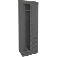 Clean Line Lockers, Bank of 2, 24" x 12" x 82", Steel, Charcoal, Rivet (Assembled), Perforated Sécurité Médic
