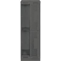 Casiers Clean Line, 2 niveaux, Bloc de 2, 24" x 12" x 82", Acier, Charbon, Rivet (assembl&eacute;), Perfor&eacute; Sécurité Médic