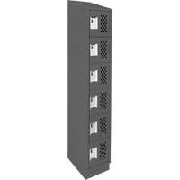 Clean-Line Perforated Lockerette, 6 -tier, 12" x 72" x 12", Steel Sécurité Médic