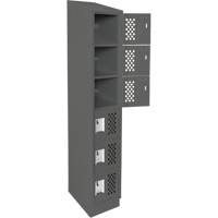 Clean-Line Perforated Lockerette, 6 -tier, 12" x 72" x 12", Steel Sécurité Médic