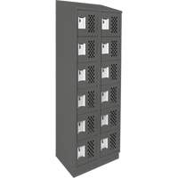 Clean-Line Perforated Lockerette, 6 -tier, Bank of 2, 12" x 72" x 12", Steel Sécurité Médic
