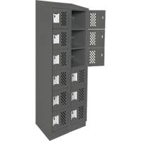 Clean-Line Perforated Lockerette, 6 -tier, Bank of 2, 12" x 72" x 12", Steel Sécurité Médic