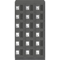 Assembled Lockerettes Clean Line Perforated Economy Lockers, 6 -tier, Bank of 3, 18" x 72" x 12", Steel Sécurité Médic
