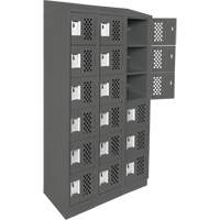 Assembled Lockerettes Clean Line Perforated Economy Lockers, 6 -tier, Bank of 3, 18" x 72" x 12", Steel Sécurité Médic