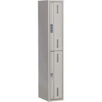 Concorde Heavy-Duty Lockers, 2 -tier, 12" x 18" x 72", Steel, Grey, Welded (Assembled) Sécurité Médic