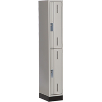 Concorde Heavy-Duty Lockers, 2 -tier, 12" x 18" x 76", Steel, Grey, Welded (Assembled) Sécurité Médic